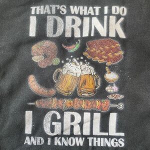 Drink, Grill, and Know Things Unisex Hoodie Black Small